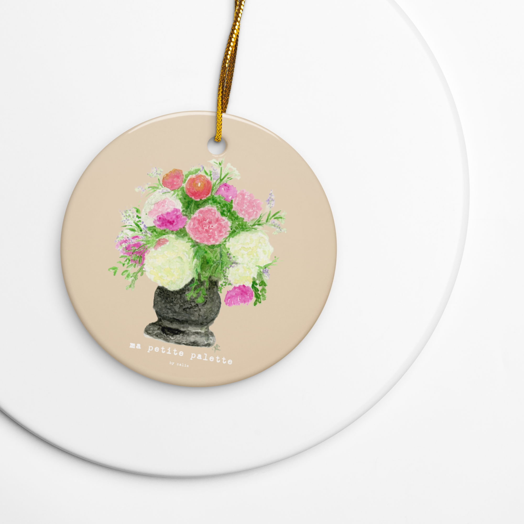 versailles in bloom cream ornament