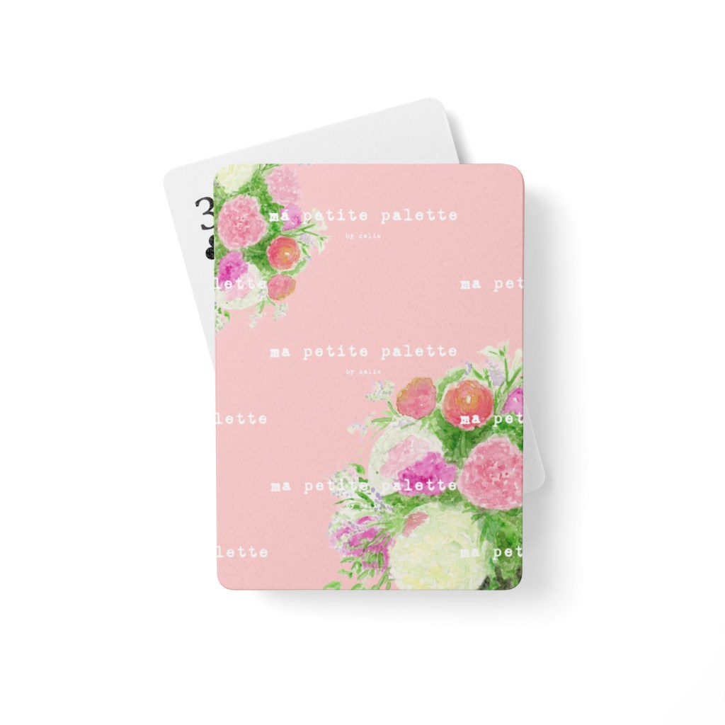 versailles in bloom pink playing cards
